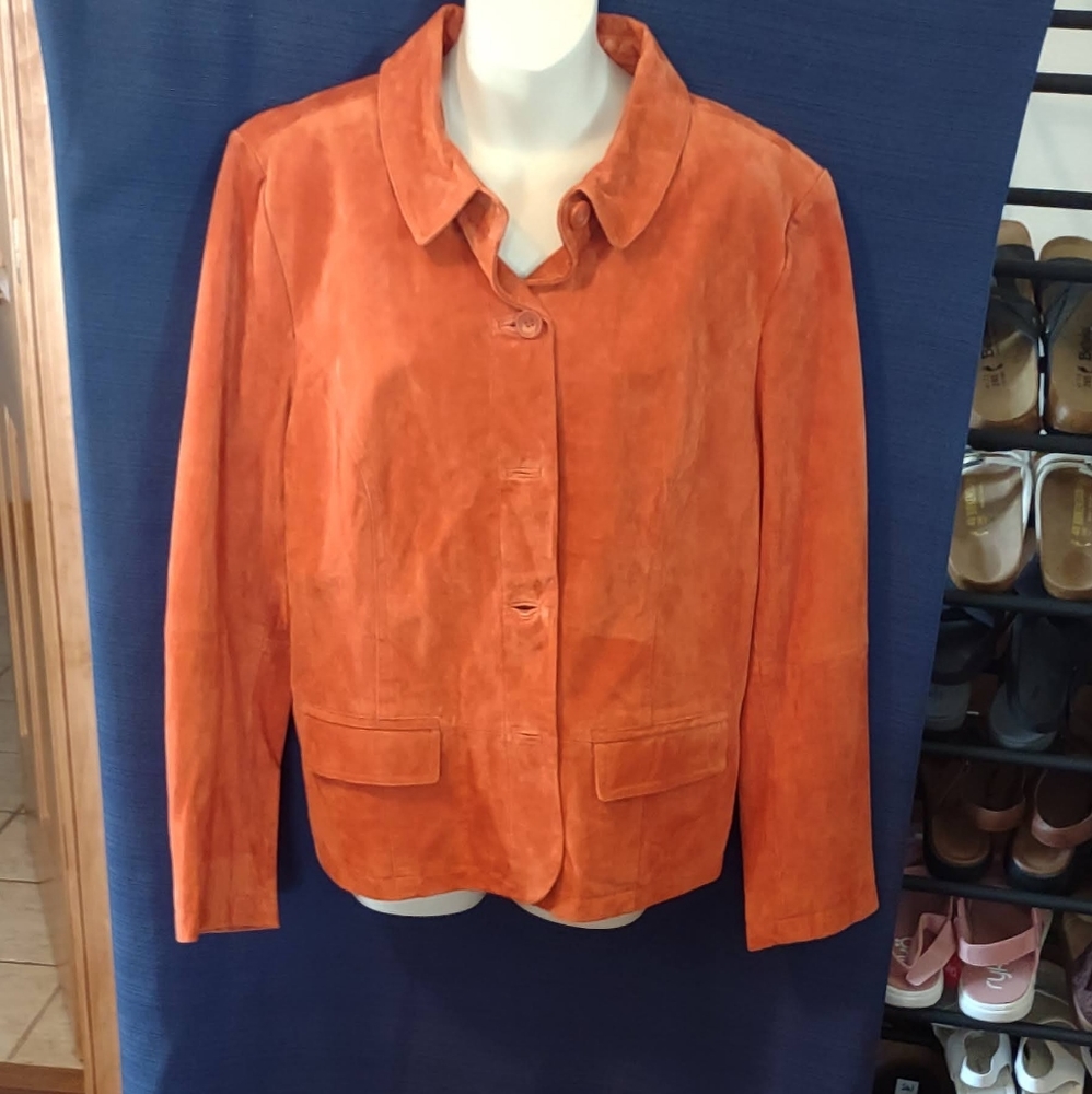 Christopher and banks suede jacket. Xl  orange
